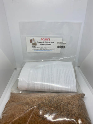 Born's Pepper & Cheese Brat Seasoning Mix, 25 lbs.