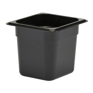 Cambro Camwear 1/6 Size Black Polycarbonate Food Pan, 6" Deep- 66CW110