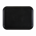 Cambro 10" x 14" Black Customizable Fast Food Tray- 1014FF110