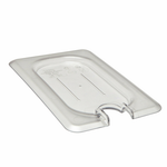 Cambro Camwear 1/9 Size Clear Polycarbonate Flat Lid with Spoon Notch- 90CWCN135