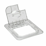 Cambro Camwear 1/6 Size Clear Polycarbonate FlipLid with Spoon Notch- 60CWLN135