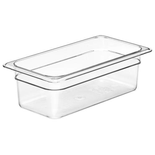 Cambro Camwear Food Pan, 1/3 Size by 4-Inch Deep, Clear- 34CW135