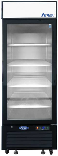 Atosa Black Cabinet One Glass Door Merchandiser Refrigerator- MCF8722GR