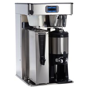 Bunn ITCB Infusion High Volume Platinum Edition Black / Silver Twin Automatic Combination Coffee / Tea Brewer, 120/240V, 6000W- 54100.0100