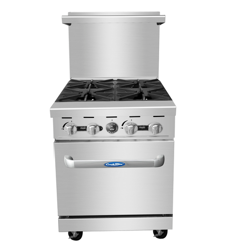 Atosa 24" Gas Range with Four Open Burners- AGR-4B