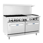 Atosa 60" Gas Range with Six Open Burners & 24" Griddle- AGR-6B24GR