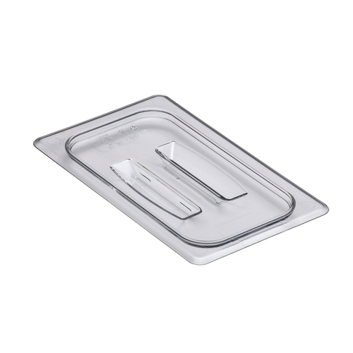 Cambro Camwear 1/4 Size Clear Polycarbonate Handled Lid, 40CWCH135