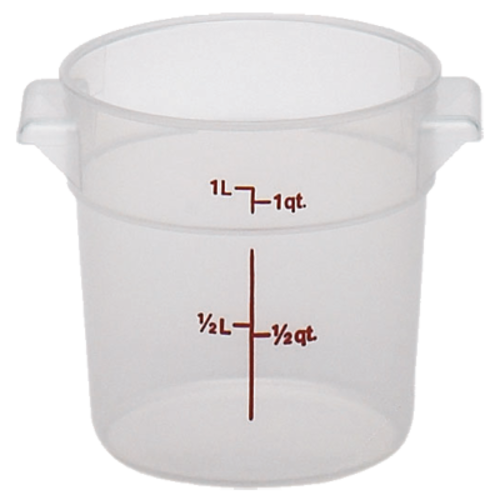 Cambro Round Storage Container, 1 qt Capacity, Translucent- RFS1PP190