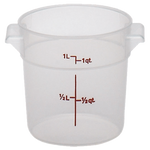 Cambro Round Storage Container, 1 qt Capacity, Translucent- RFS1PP190