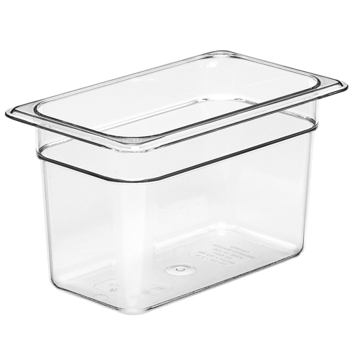 Cambo Camwear 1/4 Size Clear Polycarbonate Food Pan, 6" Deep- 46CW135