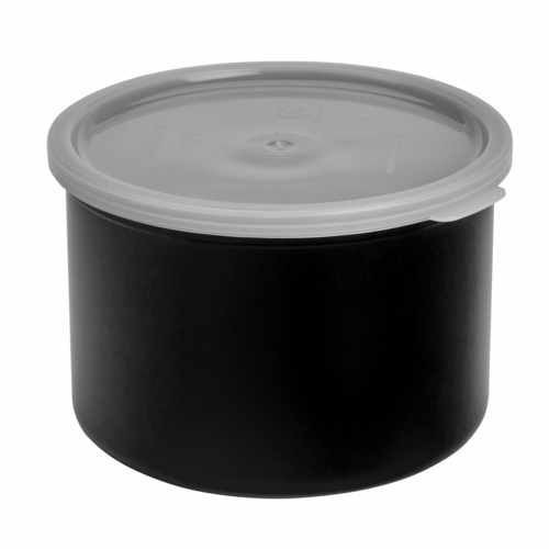 Cambro 1-1/2 qt Solid Color Plastic Crock w/Lid, Black- CP15110