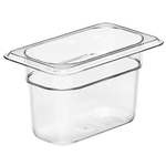 Cambro Camwear 1/9 Size Clear Polycarbonate Food Pan, 4" Deep- 94CW135