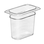 Cambro Camwear 1/9 Size Clear Polycarbonate Food Pan, 6" Deep- 96PCW135