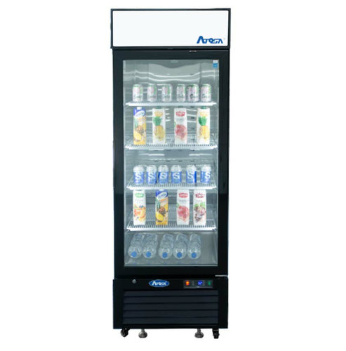 Atosa Black Cabinet One Glass Door Merchandiser Refrigerator- MCF8725GR