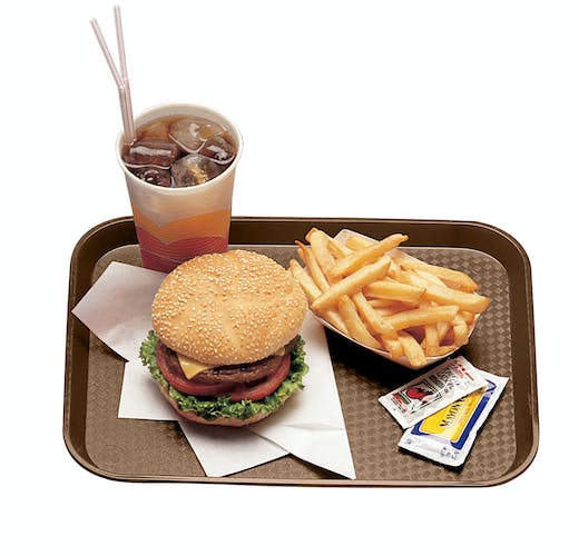 10x14 fast food tray, brown