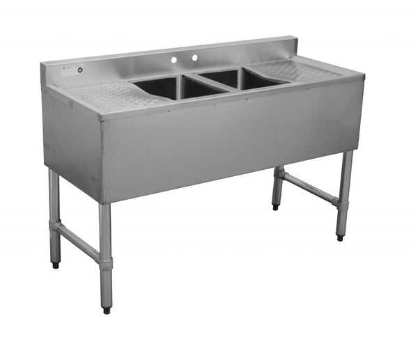 BAR2B48-LR-CWP 2 Bowl Bar Sink