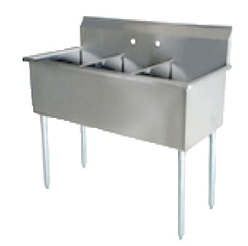 BS3-2424 3 Bowl Budget Sink | 24" W x 24" D