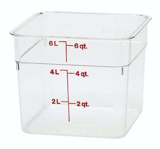 6 qt square container, clear