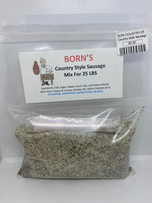 Born's  Sausage Country Style Mix- 25lbs
