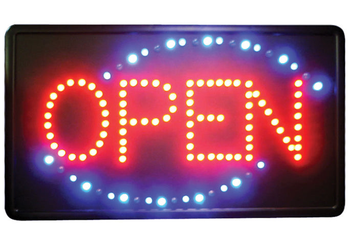 “Open” LED Sign, Rectangular