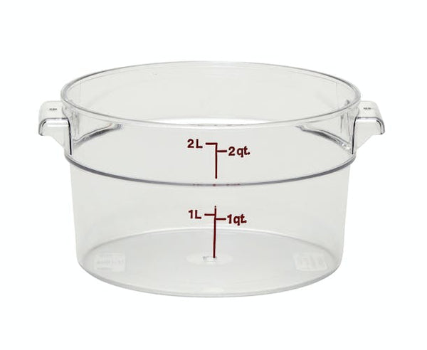 2 qt clear round container
