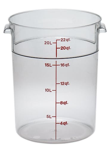 22 qt clear round container