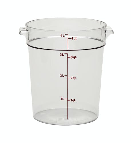 4 qt clear round container