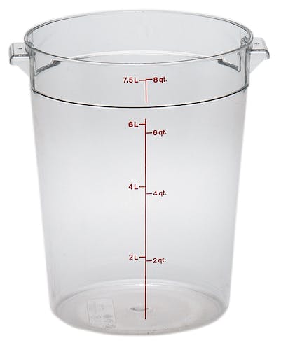 8 qt clear round container