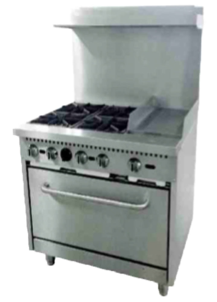 SGR-4B-12G 4 Burner Range with 12" Griddle + Oven | 4.85 cu. ft. capacity